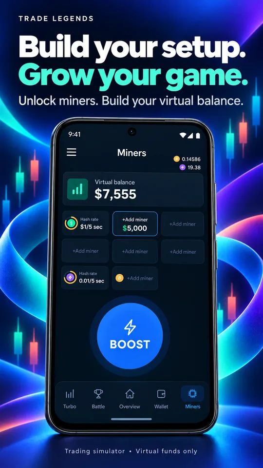 Virtual mining setup with unlockable in-game miners